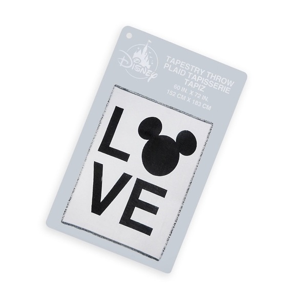 DISNEY Mickey Mouse Icon "LOVE" Tapestry Throw 60” x 72” - Picture 9 of 10